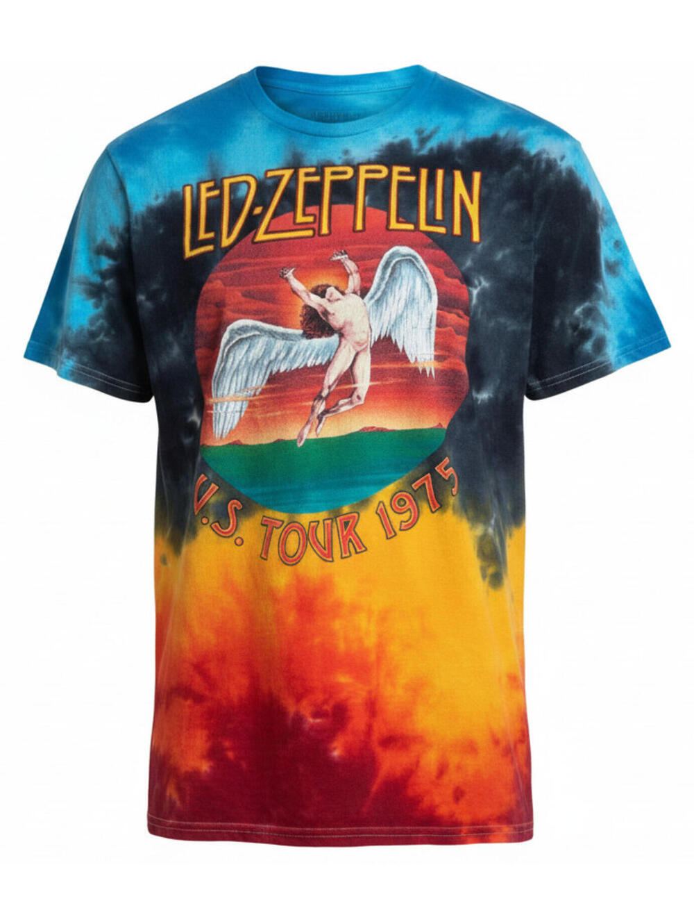Led Zeppelin 1975 US Tour Tie Dye Shirt Vintage Rock Band Size Small